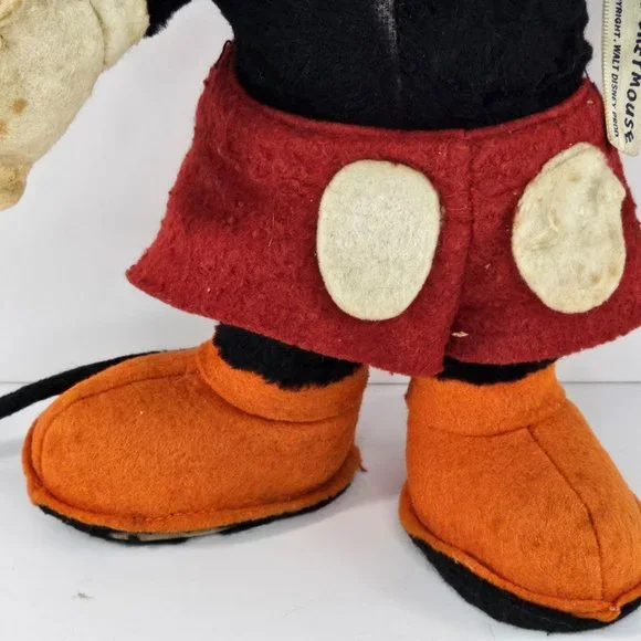 Vintage Gund Disney Mickey Mouse Plush Stuffed Animal 1940s